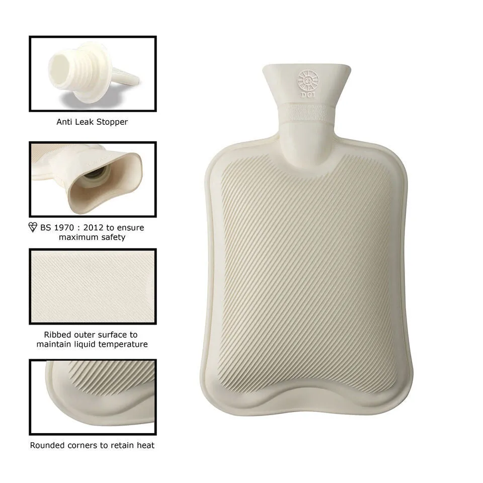 2 Litre Hot Water Bottle and Faux Fur Slipper Cover Soft Foot Warmer