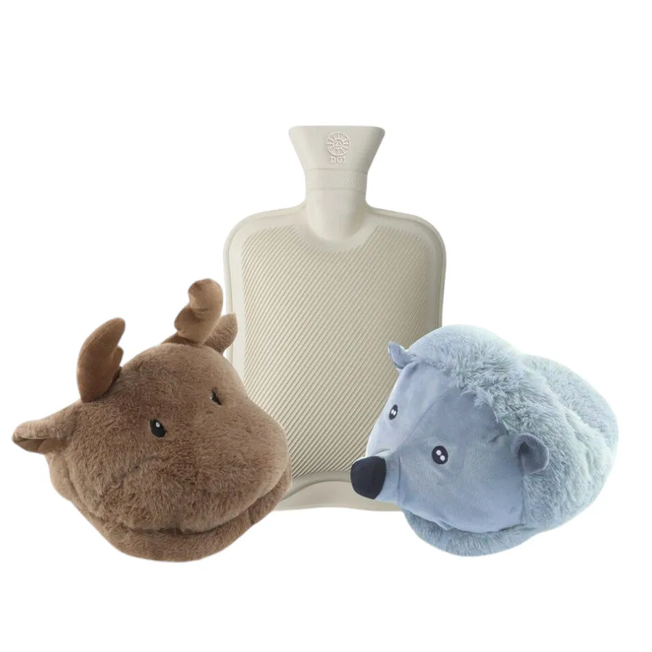 2 Litre Hot Water Bottle and Faux Fur Slipper Cover Soft Foot Warmer