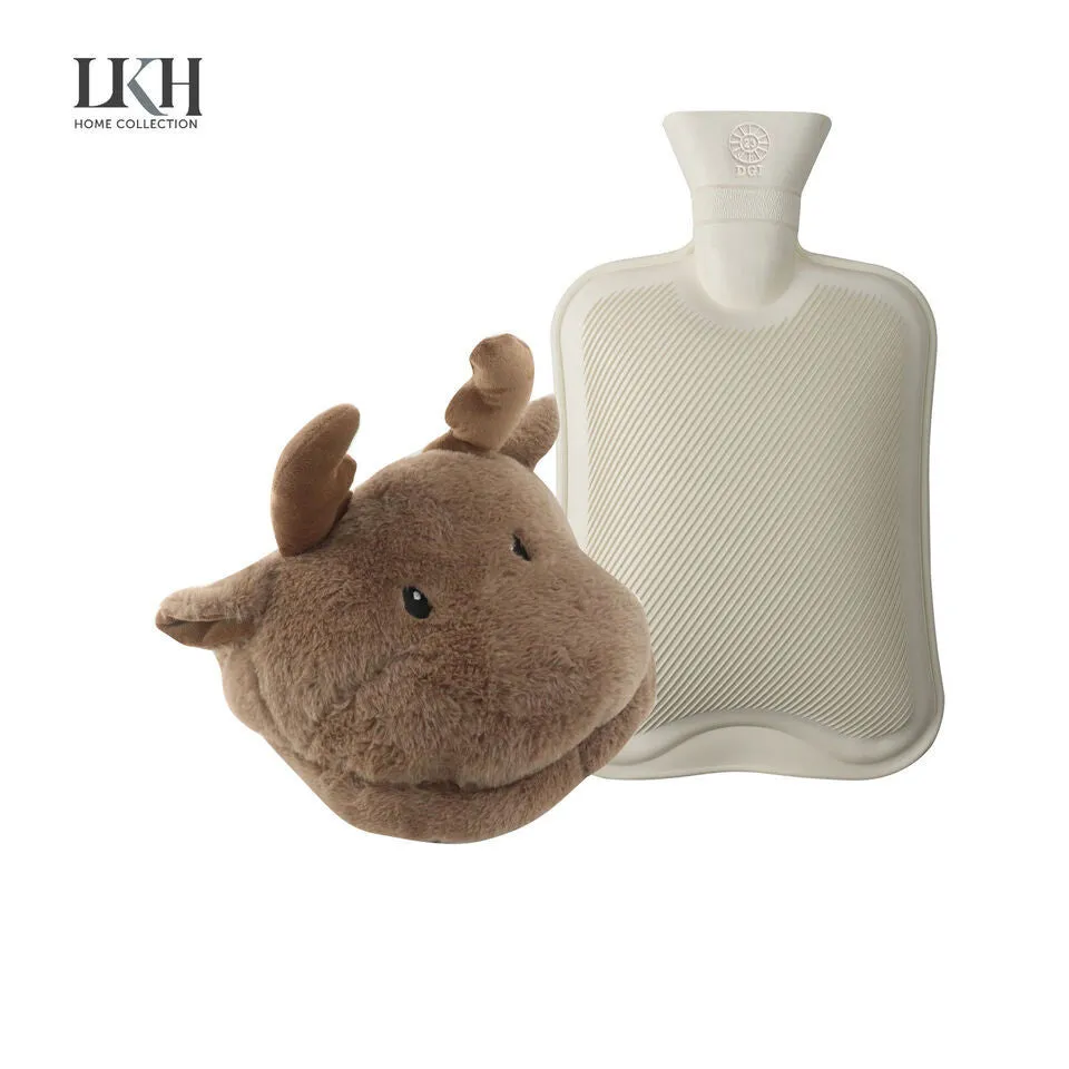 2 Litre Hot Water Bottle and Faux Fur Slipper Cover Soft Foot Warmer