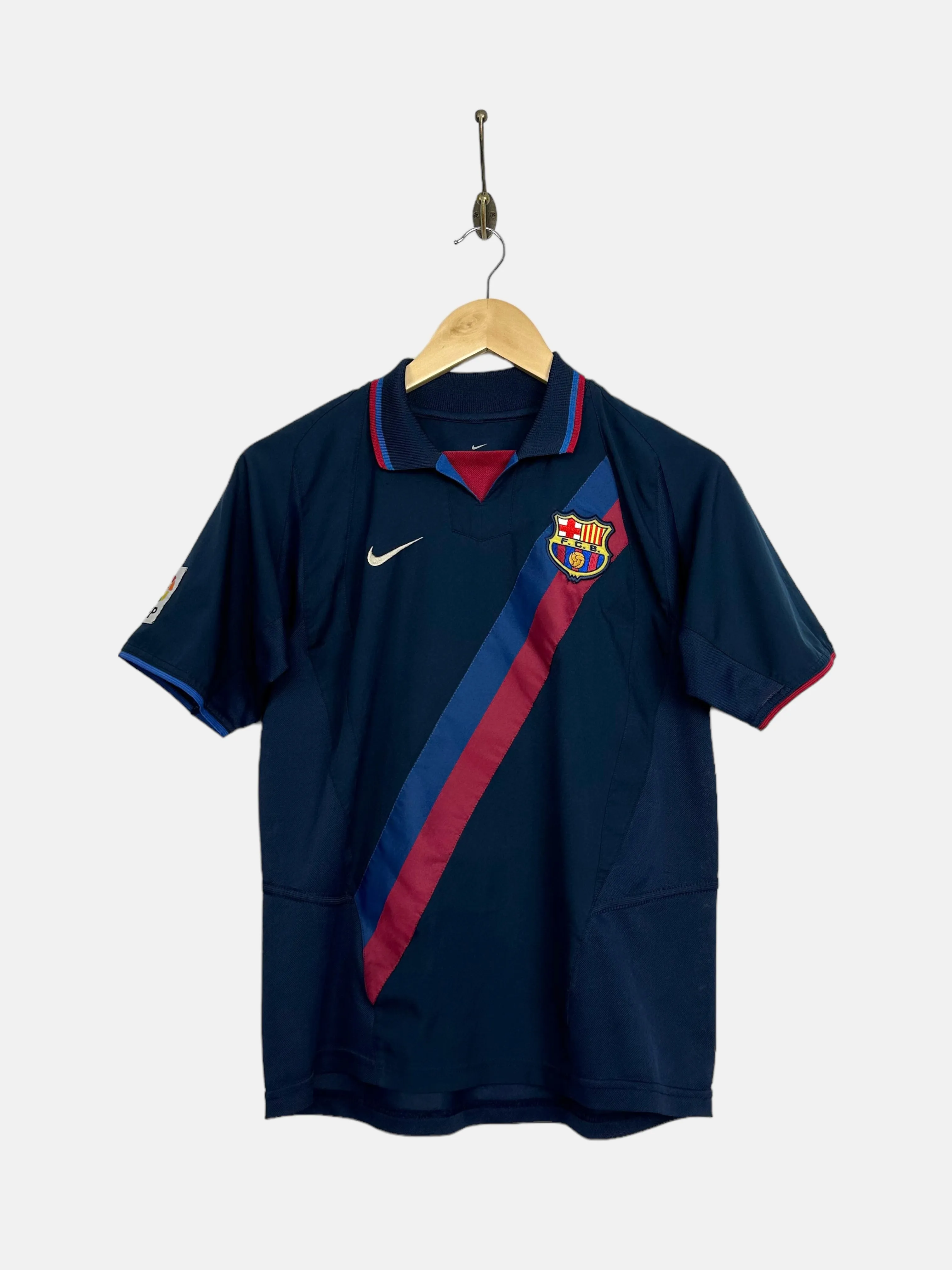 2002 Nike Barcelona Away Kit Embroidered Vintage Football Jersey Size 6