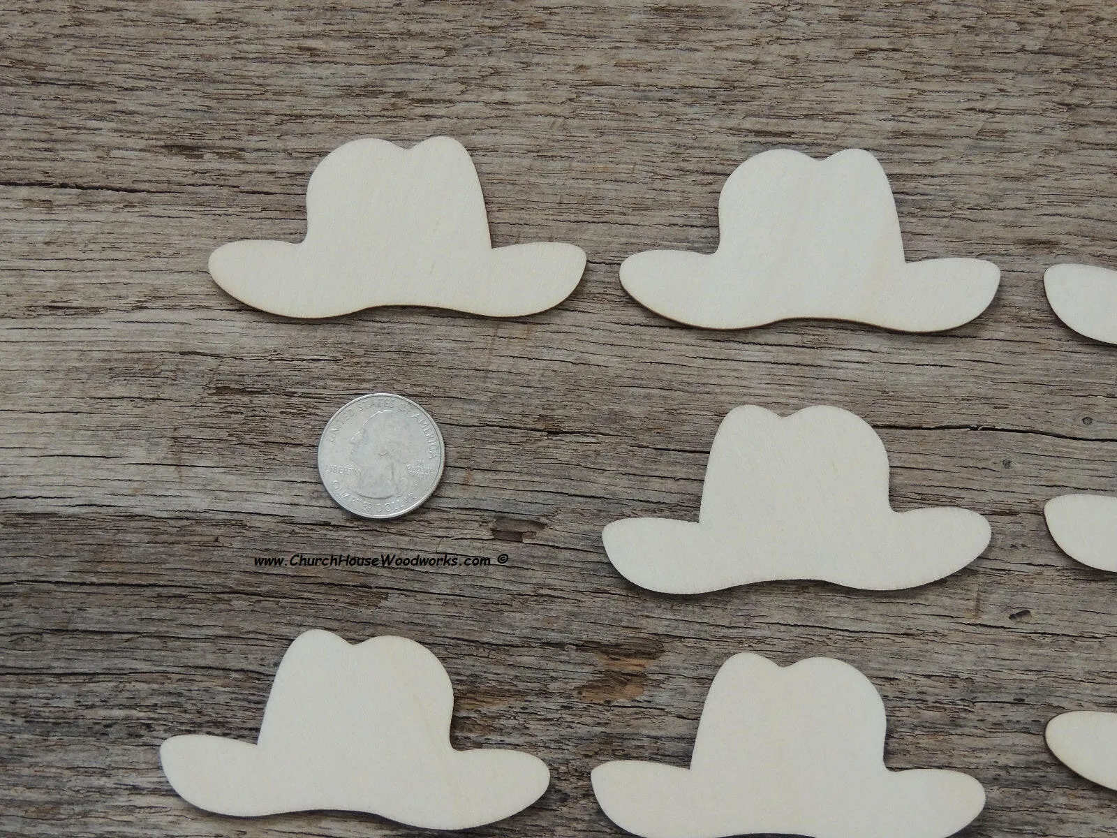 25 Wooden Cowboy Hats ~ 2 inch