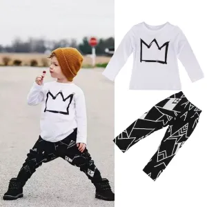 2pcs Clothes Toddler Kids Baby Boys T-shirt Tops   Long Pants Trousers Short Outfits Clothes Set Summer Cool Fashion 2 3 4 5 6 7