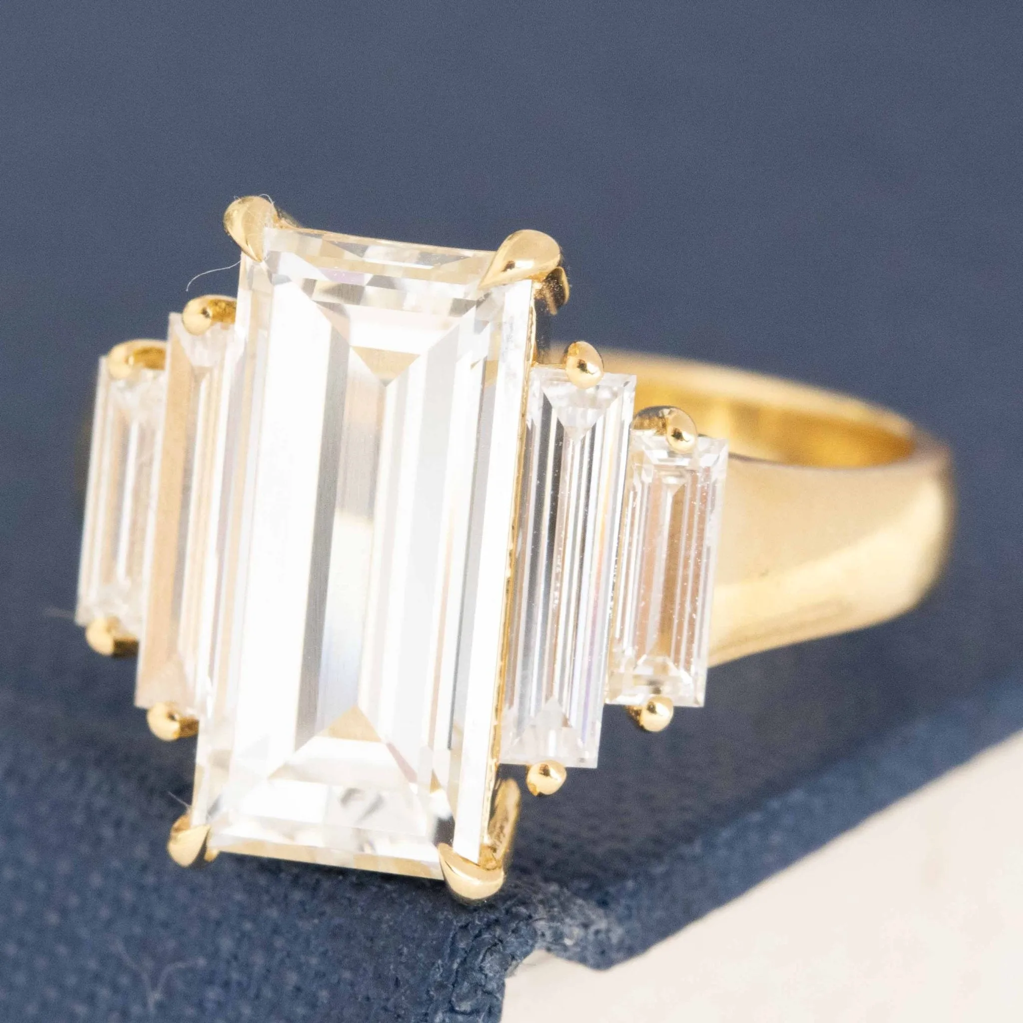 4.61ctw Antique Baguette Cut Diamond Ring, GIA I VVS2