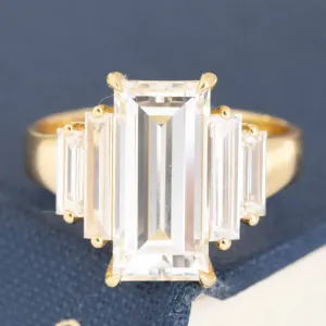4.61ctw Antique Baguette Cut Diamond Ring, GIA I VVS2