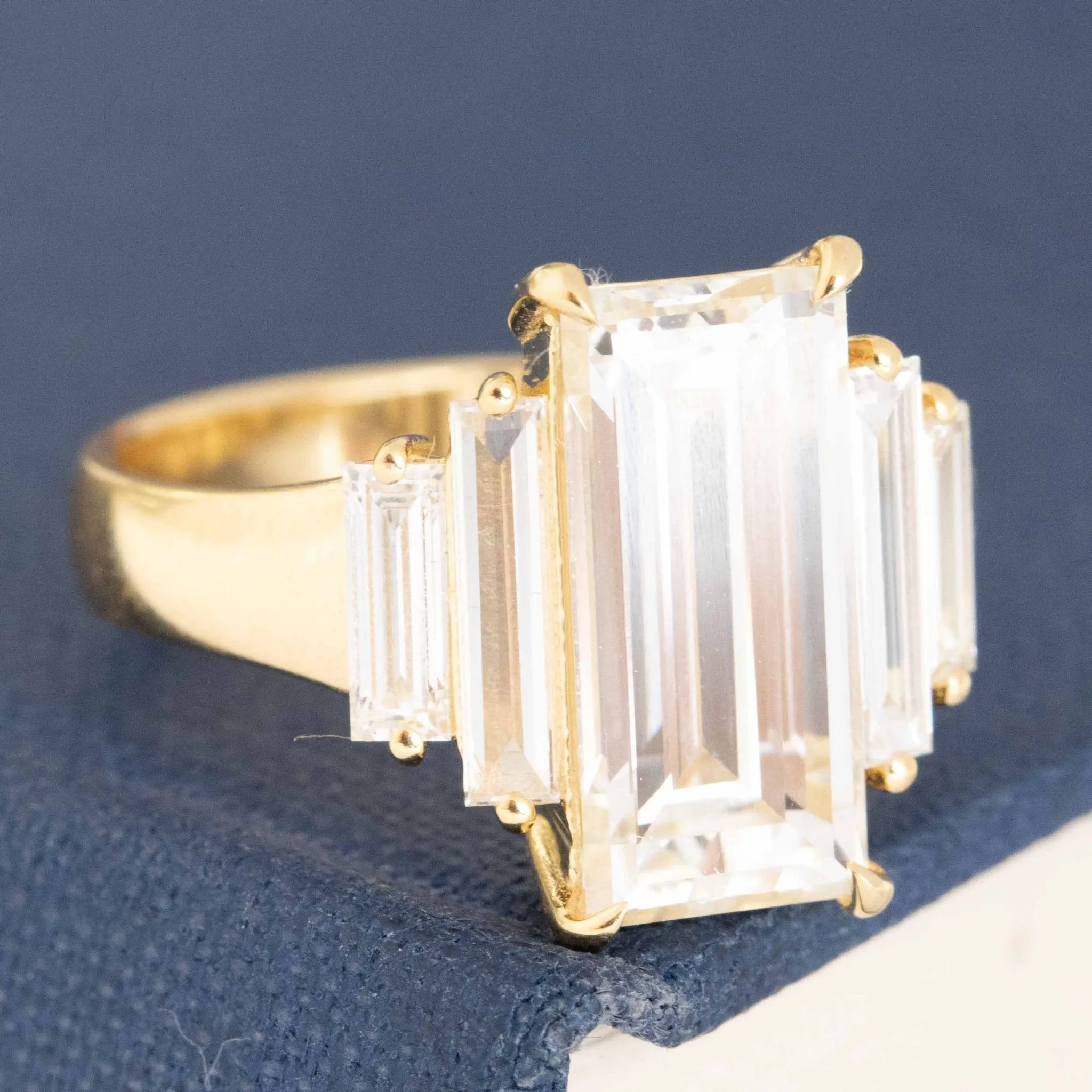 4.61ctw Antique Baguette Cut Diamond Ring, GIA I VVS2