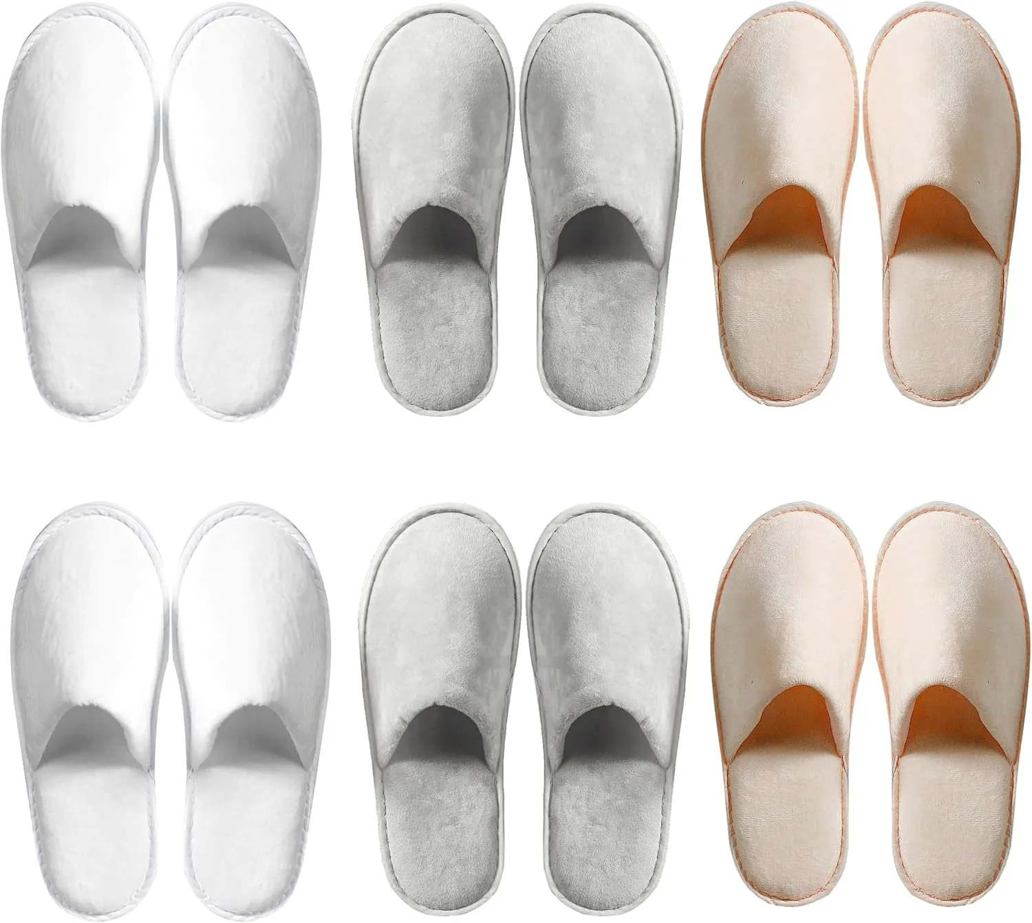 6-9 Pairs Spa Slippers, Non Slip Disposable Slippers for Guest, Washable Reusable, Which Can Be Used as Women Men, House, Indoor, Bathroom, Bedroom, Hotel, Bride Slippers