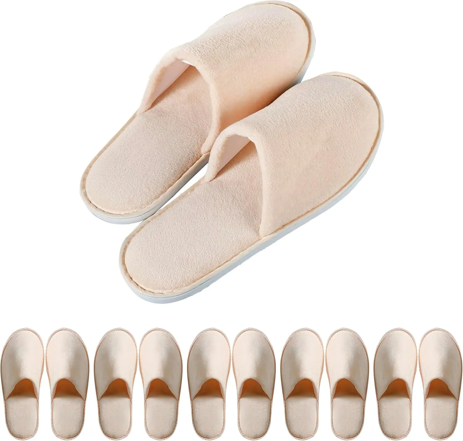 6-9 Pairs Spa Slippers, Non Slip Disposable Slippers for Guest, Washable Reusable, Which Can Be Used as Women Men, House, Indoor, Bathroom, Bedroom, Hotel, Bride Slippers