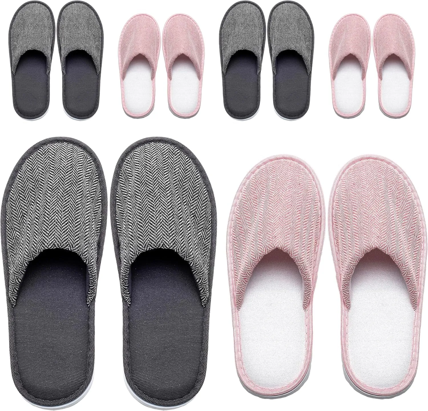 6-9 Pairs Spa Slippers, Non Slip Disposable Slippers for Guest, Washable Reusable, Which Can Be Used as Women Men, House, Indoor, Bathroom, Bedroom, Hotel, Bride Slippers