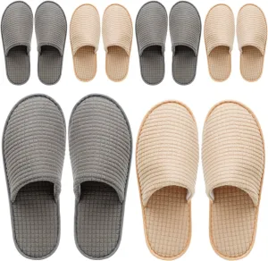 6-9 Pairs Spa Slippers, Non Slip Disposable Slippers for Guest, Washable Reusable, Which Can Be Used as Women Men, House, Indoor, Bathroom, Bedroom, Hotel, Bride Slippers