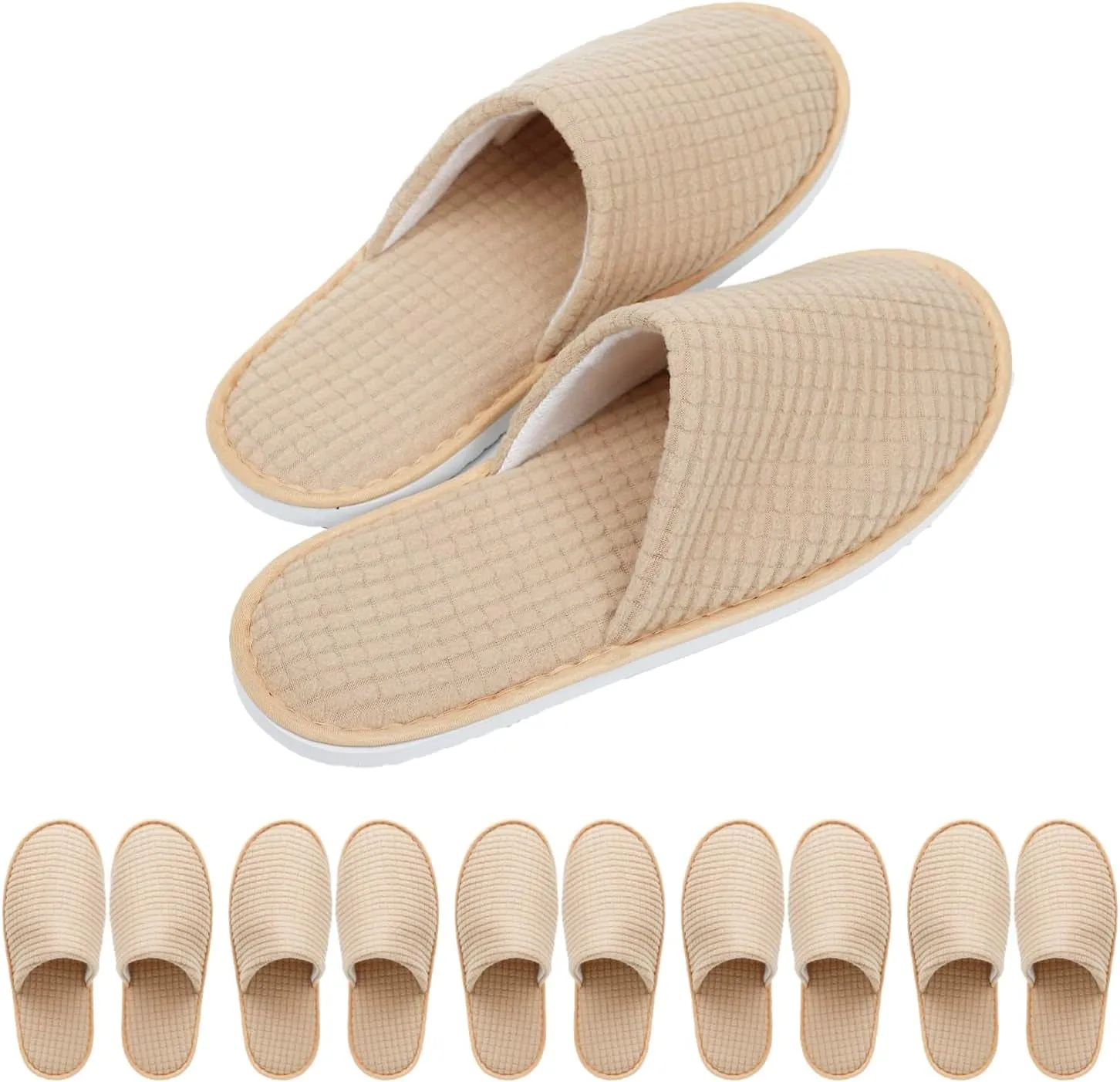 6-9 Pairs Spa Slippers, Non Slip Disposable Slippers for Guest, Washable Reusable, Which Can Be Used as Women Men, House, Indoor, Bathroom, Bedroom, Hotel, Bride Slippers