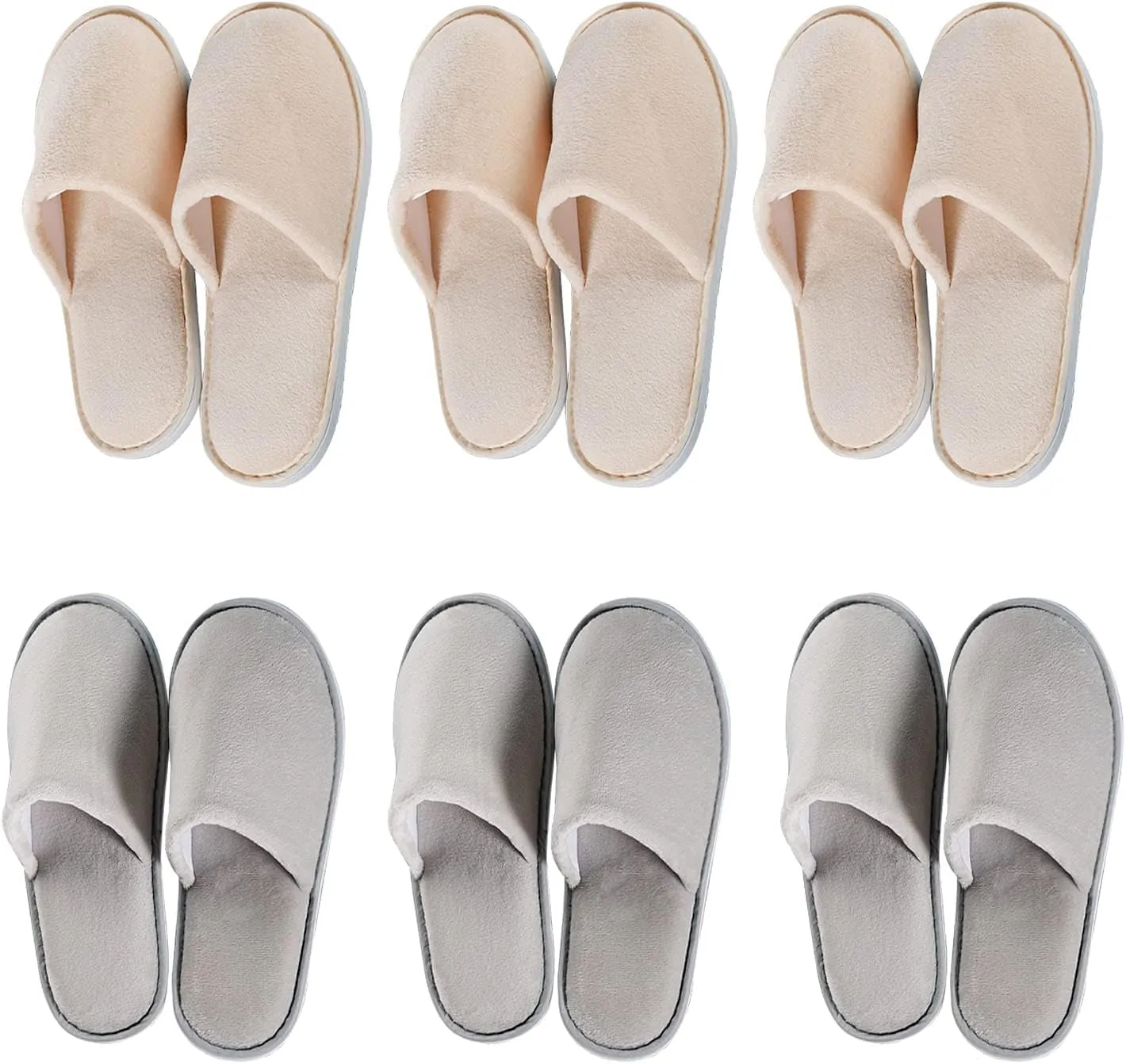 6-9 Pairs Spa Slippers, Non Slip Disposable Slippers for Guest, Washable Reusable, Which Can Be Used as Women Men, House, Indoor, Bathroom, Bedroom, Hotel, Bride Slippers