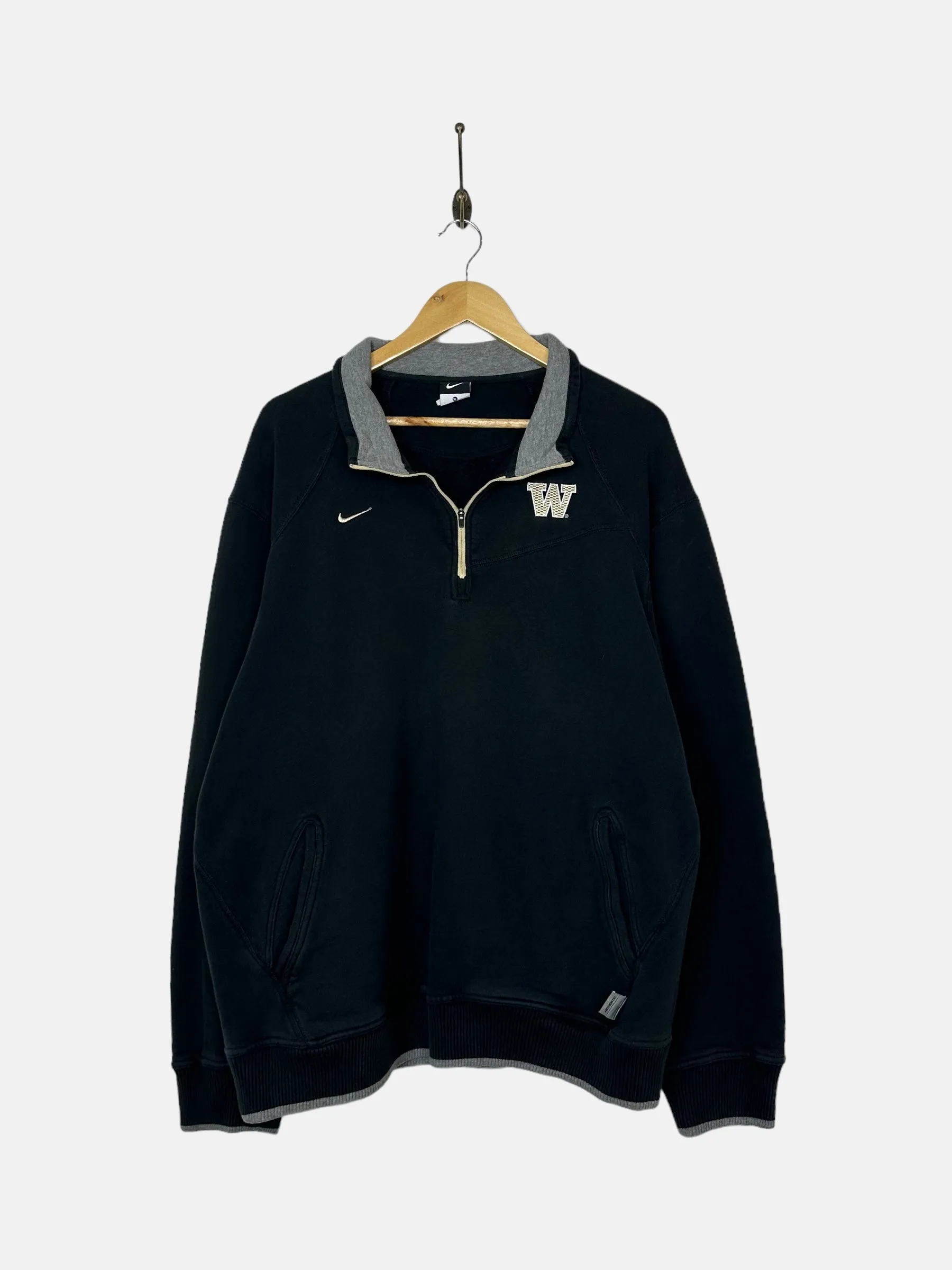 90's Nike Washington Embroidered Vintage Quarterzip Sweatshirt Size XL