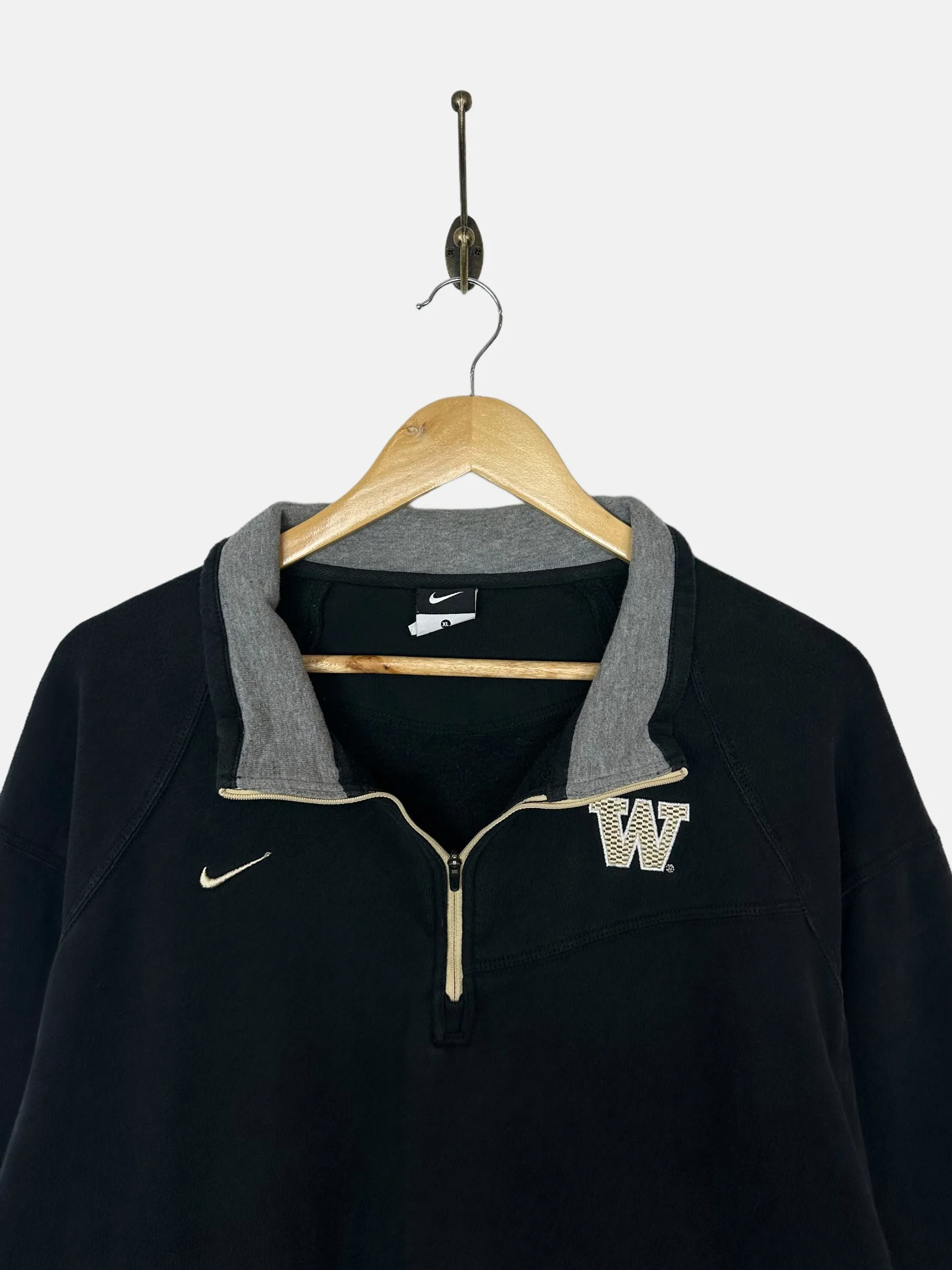 90's Nike Washington Embroidered Vintage Quarterzip Sweatshirt Size XL