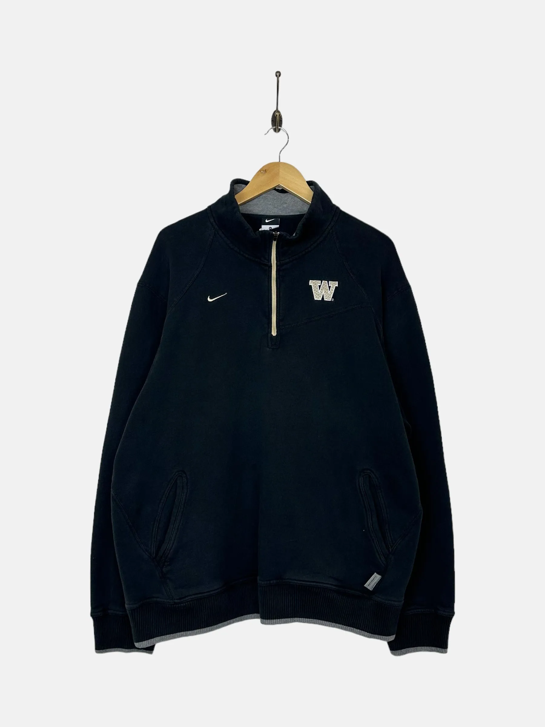 90's Nike Washington Embroidered Vintage Quarterzip Sweatshirt Size XL