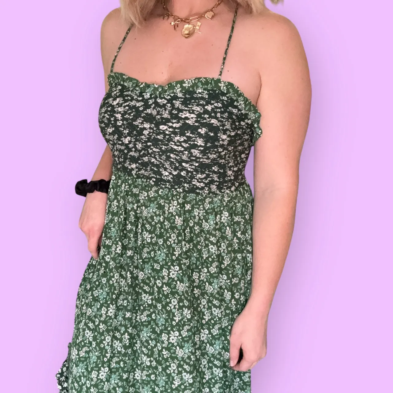 Aemi   Co Ditsy Floral Ruffled Hem Maxi Cami Dress