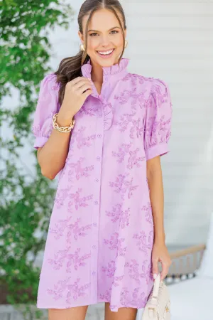 Ahead Of It Lilac Embroidered Dress