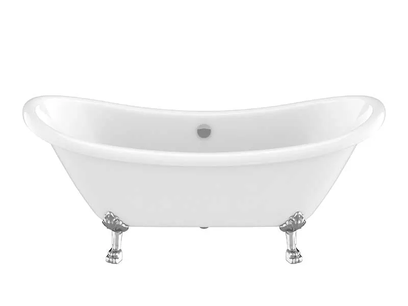 Anzzi 69.29" Belissima Double Slipper Acrylic Claw Foot Tub in White