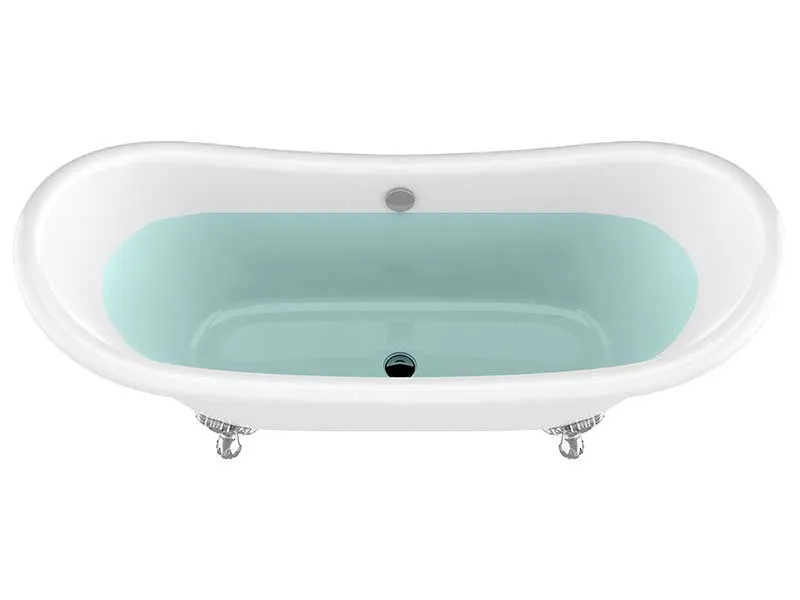 Anzzi 69.29" Belissima Double Slipper Acrylic Claw Foot Tub in White