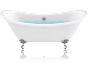 Anzzi 69.29" Belissima Double Slipper Acrylic Claw Foot Tub in White