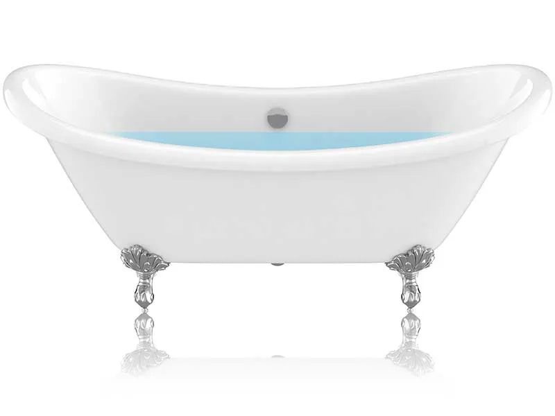 Anzzi 69.29" Belissima Double Slipper Acrylic Claw Foot Tub in White