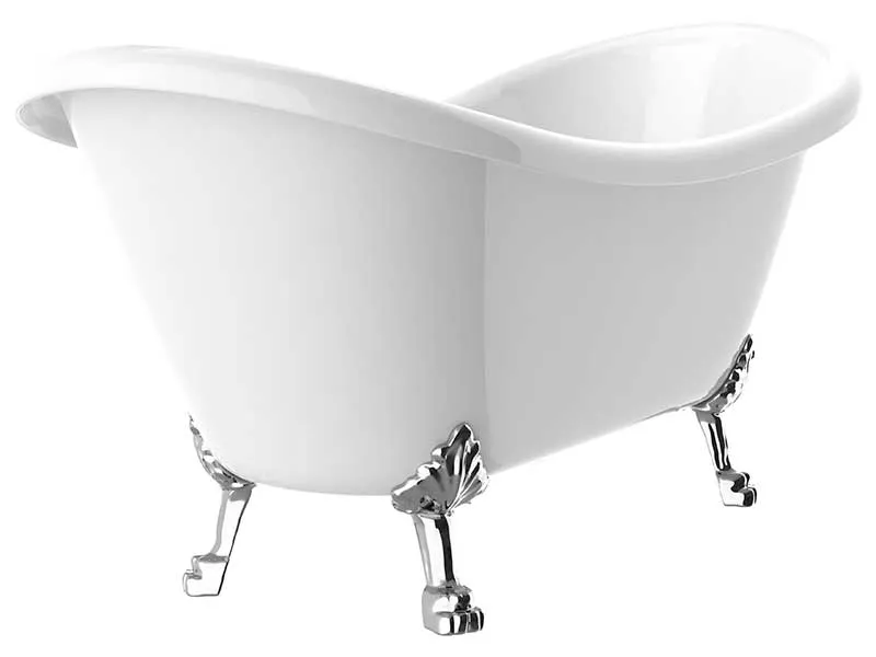 Anzzi 69.29" Belissima Double Slipper Acrylic Claw Foot Tub in White