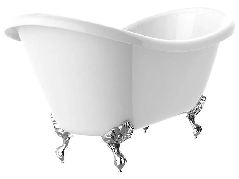 Anzzi 69.29" Belissima Double Slipper Acrylic Claw Foot Tub in White