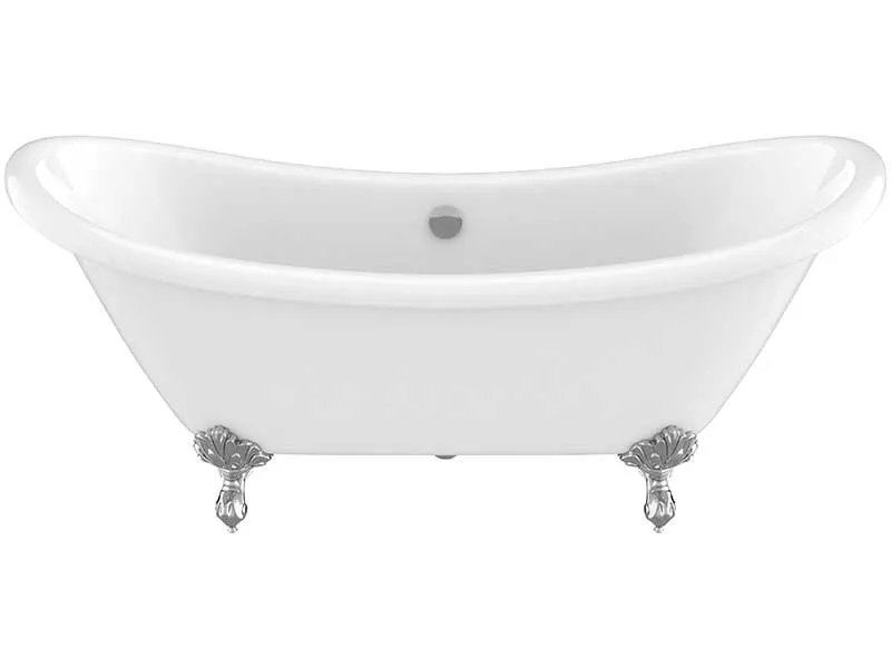 Anzzi 69.29" Belissima Double Slipper Acrylic Claw Foot Tub in White