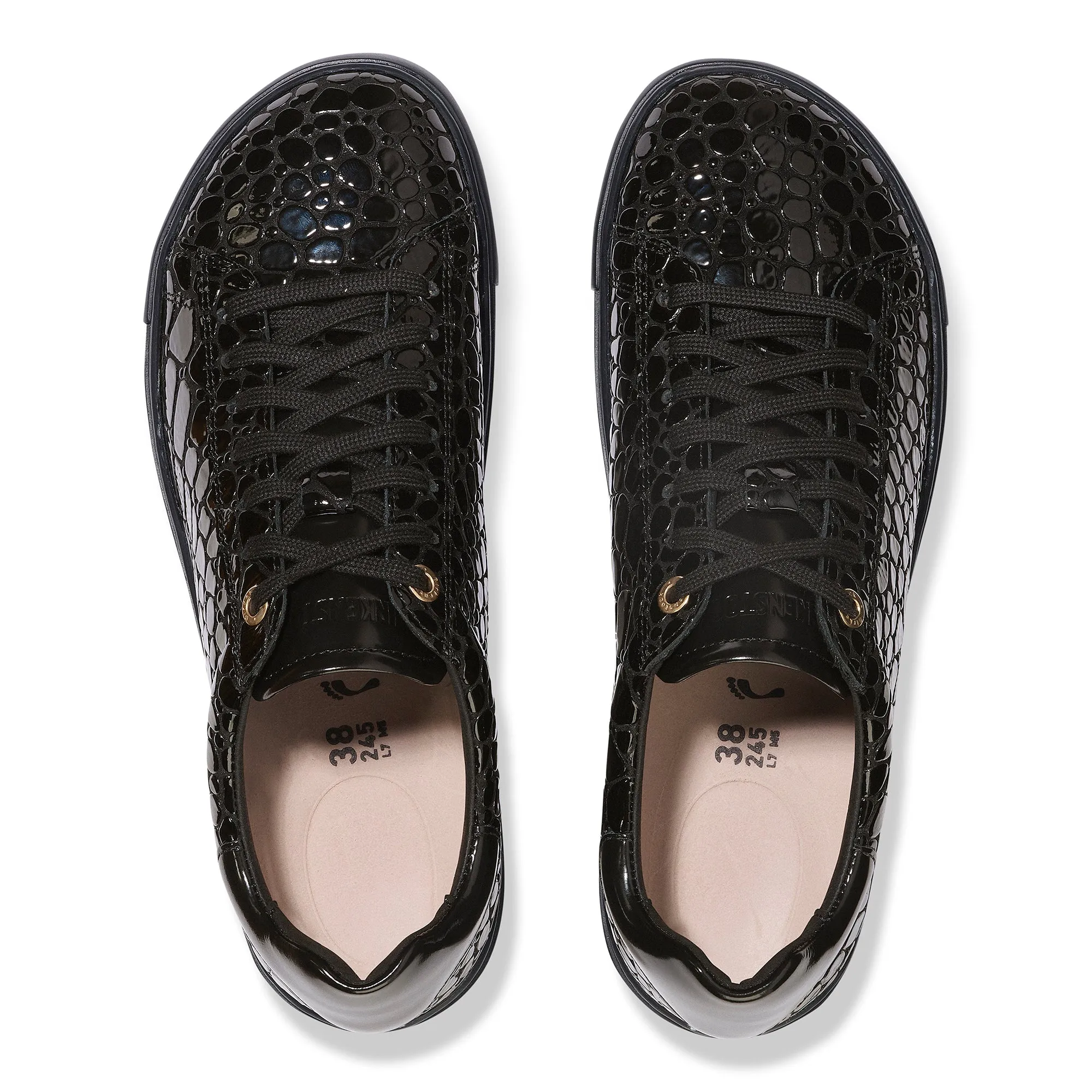 Birkenstock Bend Low crocodile embossed black leather