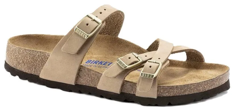 Birkenstock Franca Sandals - Sandcastle Nubuck Leather | Soft Footbed