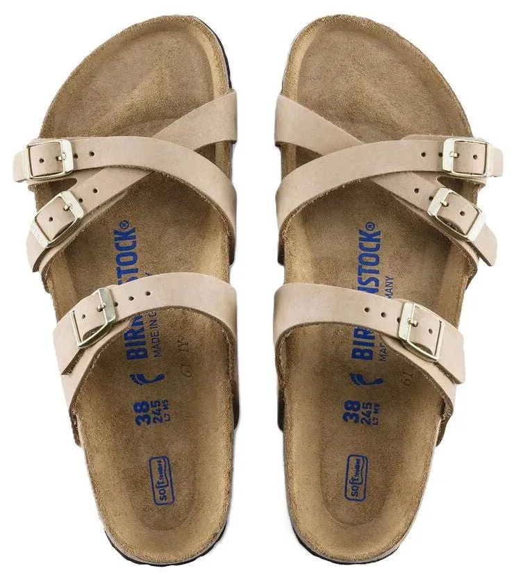 Birkenstock Franca Sandals - Sandcastle Nubuck Leather | Soft Footbed
