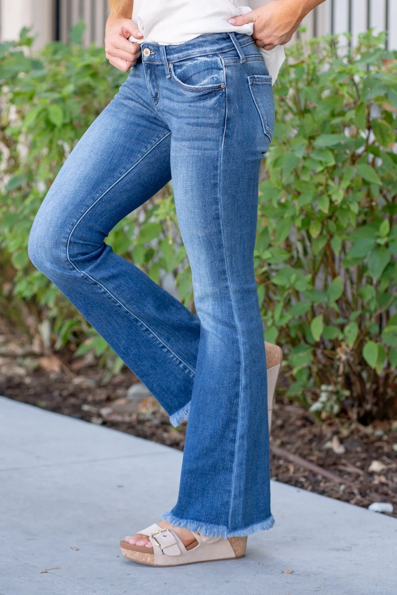 Brandy Baby Low Rise Fray Hem Boot Cut
