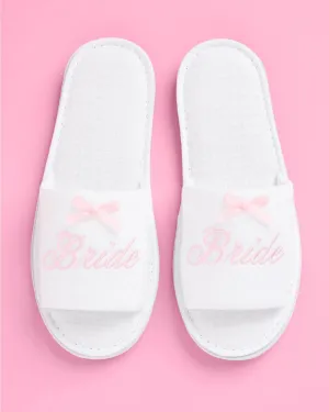 Bride Pink Bow Slippers