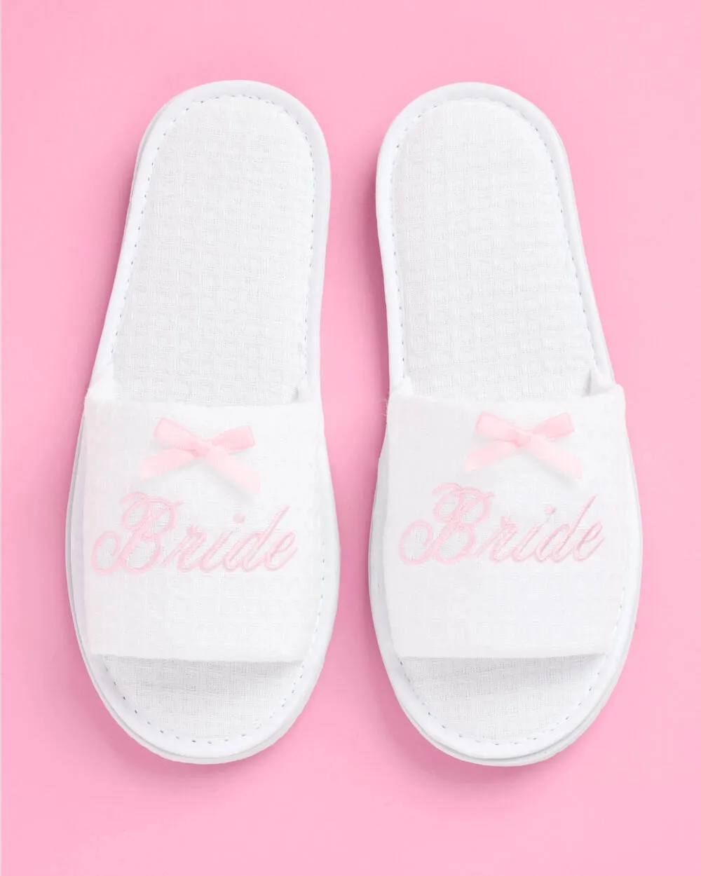 Bride Pink Bow Slippers