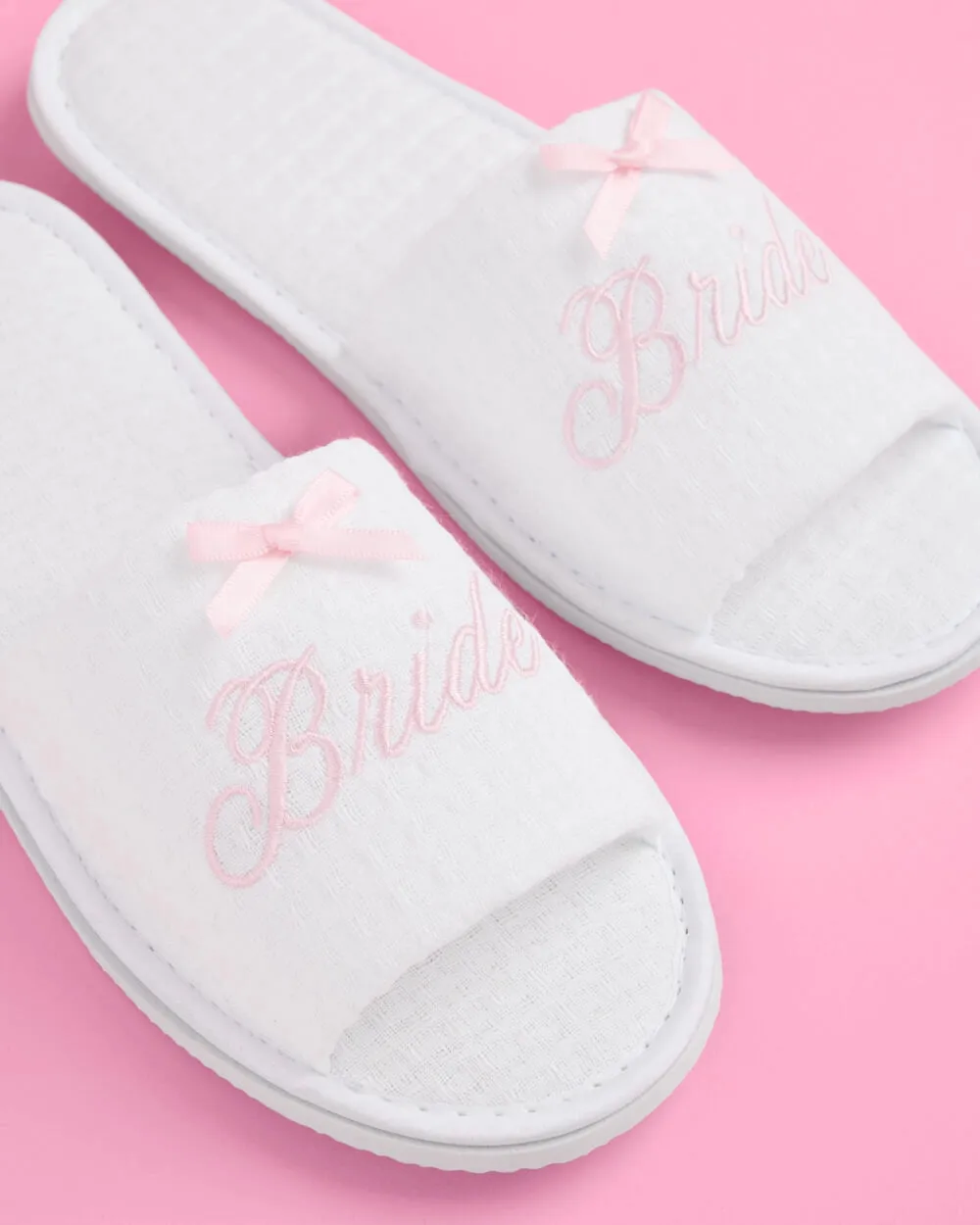 Bride Pink Bow Slippers
