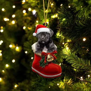 Cane Corso-In Santa Boot Christmas-Two Sided Ornament