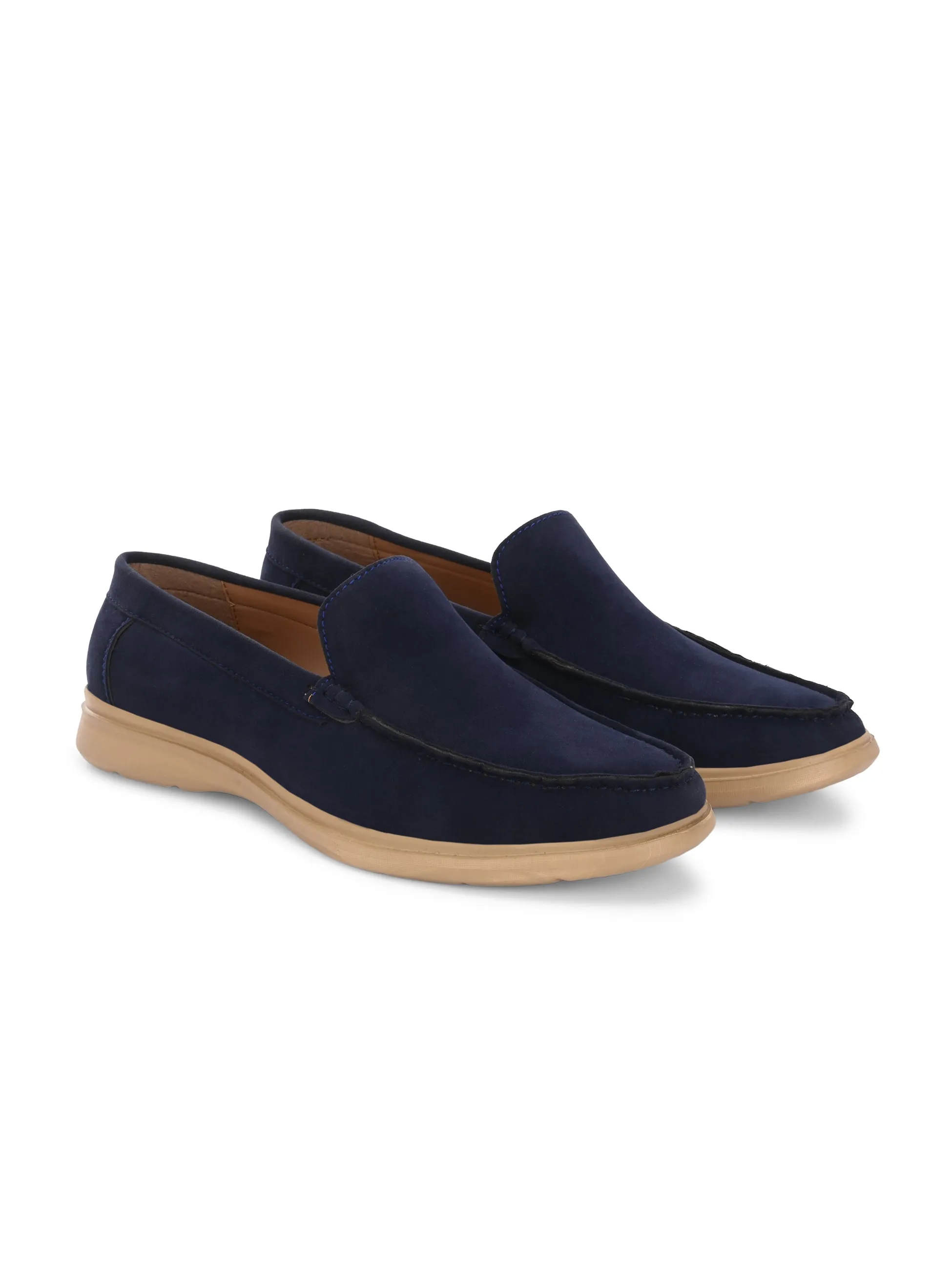 CARLO ROMANO BY WASAN BLUE COLOR VEGAN LEATHER MOCCASIN FOR MEN