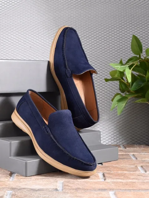 CARLO ROMANO BY WASAN BLUE COLOR VEGAN LEATHER MOCCASIN FOR MEN