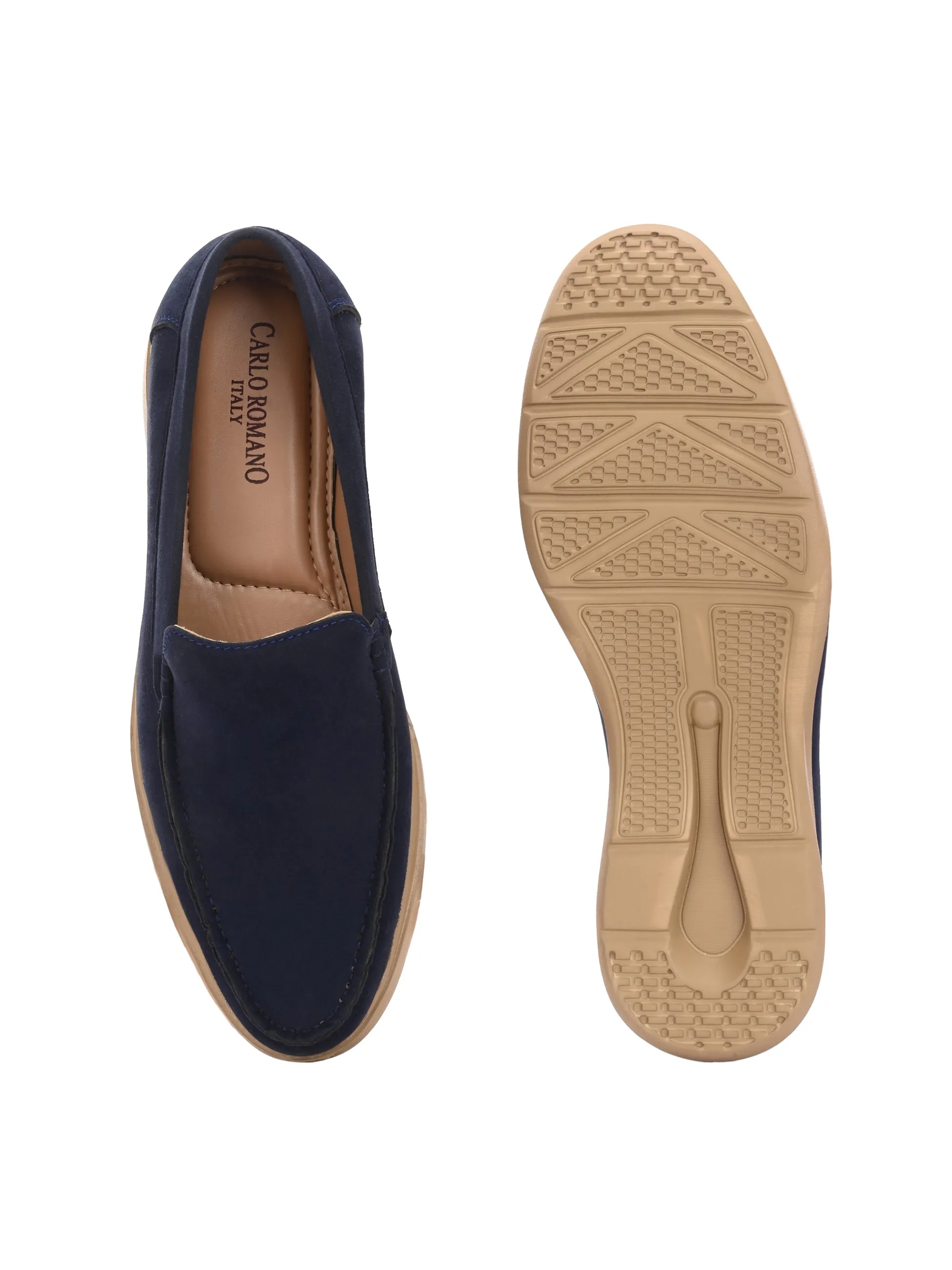 CARLO ROMANO BY WASAN BLUE COLOR VEGAN LEATHER MOCCASIN FOR MEN