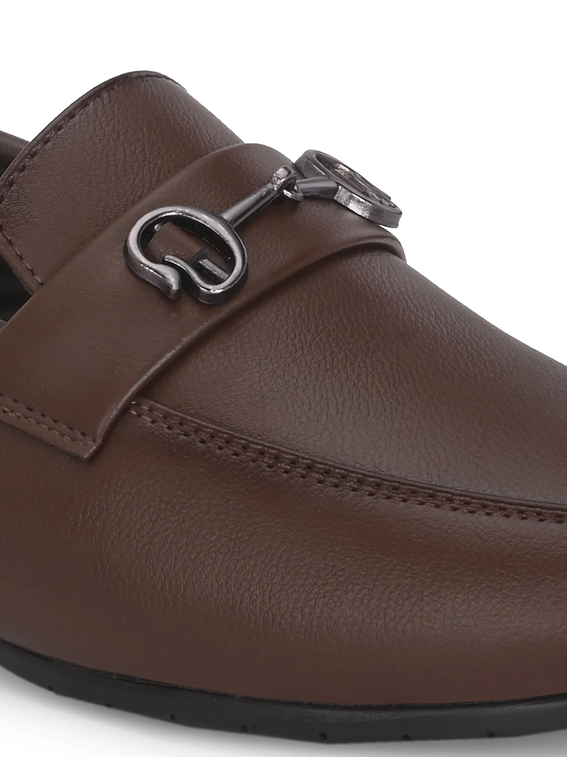 CARLO ROMANO BY WASAN BROWN COLOR VEGAN LEATHER SLIP ON MOCCASIN SHOE FOR MEN