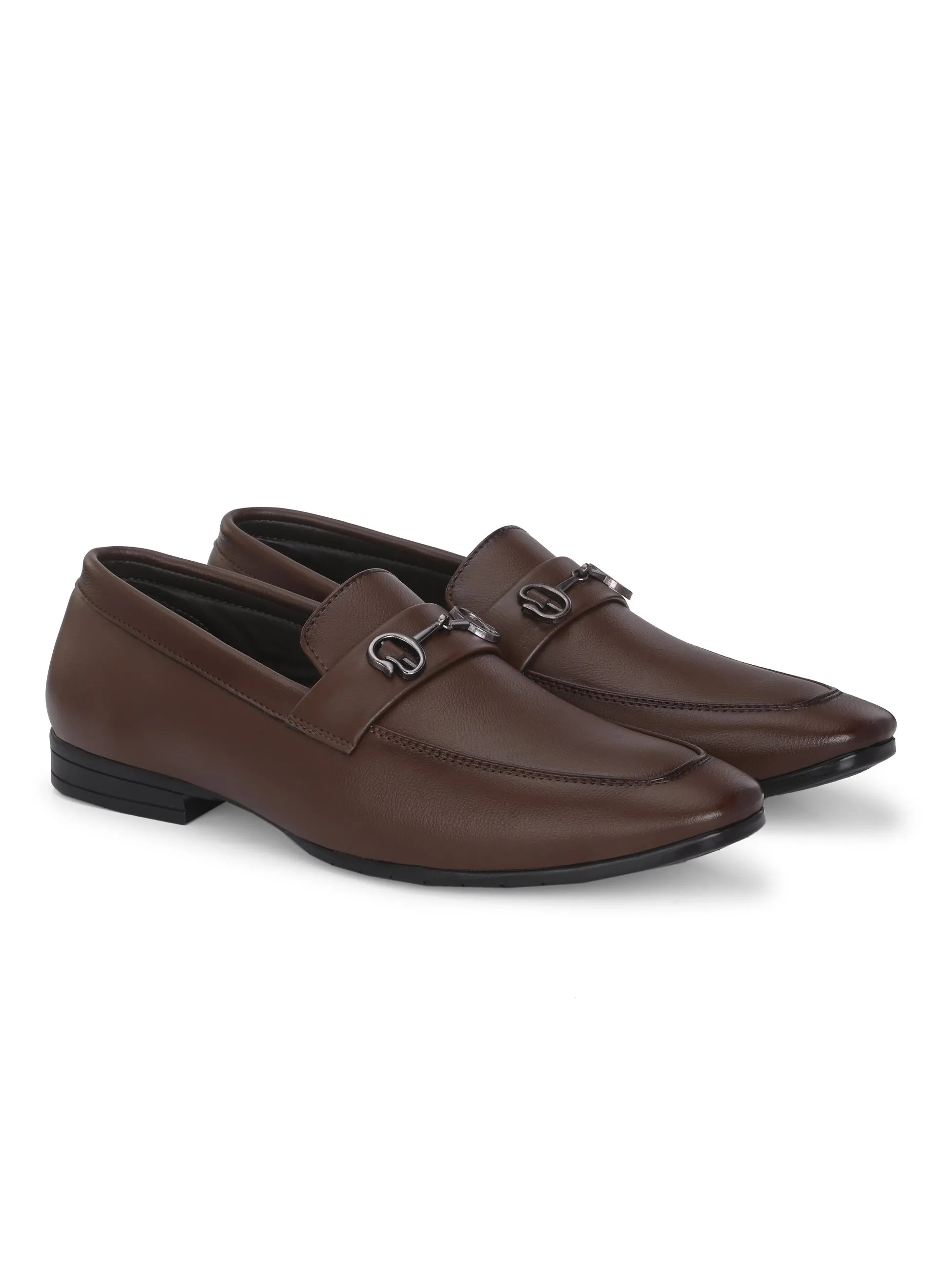 CARLO ROMANO BY WASAN BROWN COLOR VEGAN LEATHER SLIP ON MOCCASIN SHOE FOR MEN