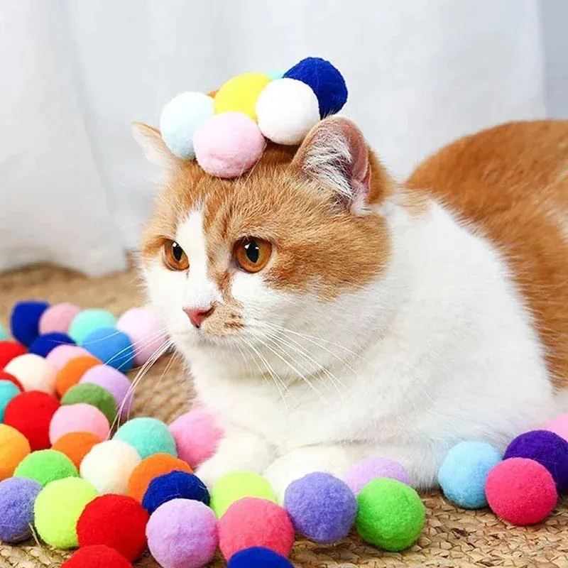 Cat Toys Interactive Launch Training Toy for Pet Kitten Creative Mini Shooting Gun Games Stretch Plush Ball Toys Pet Supplies