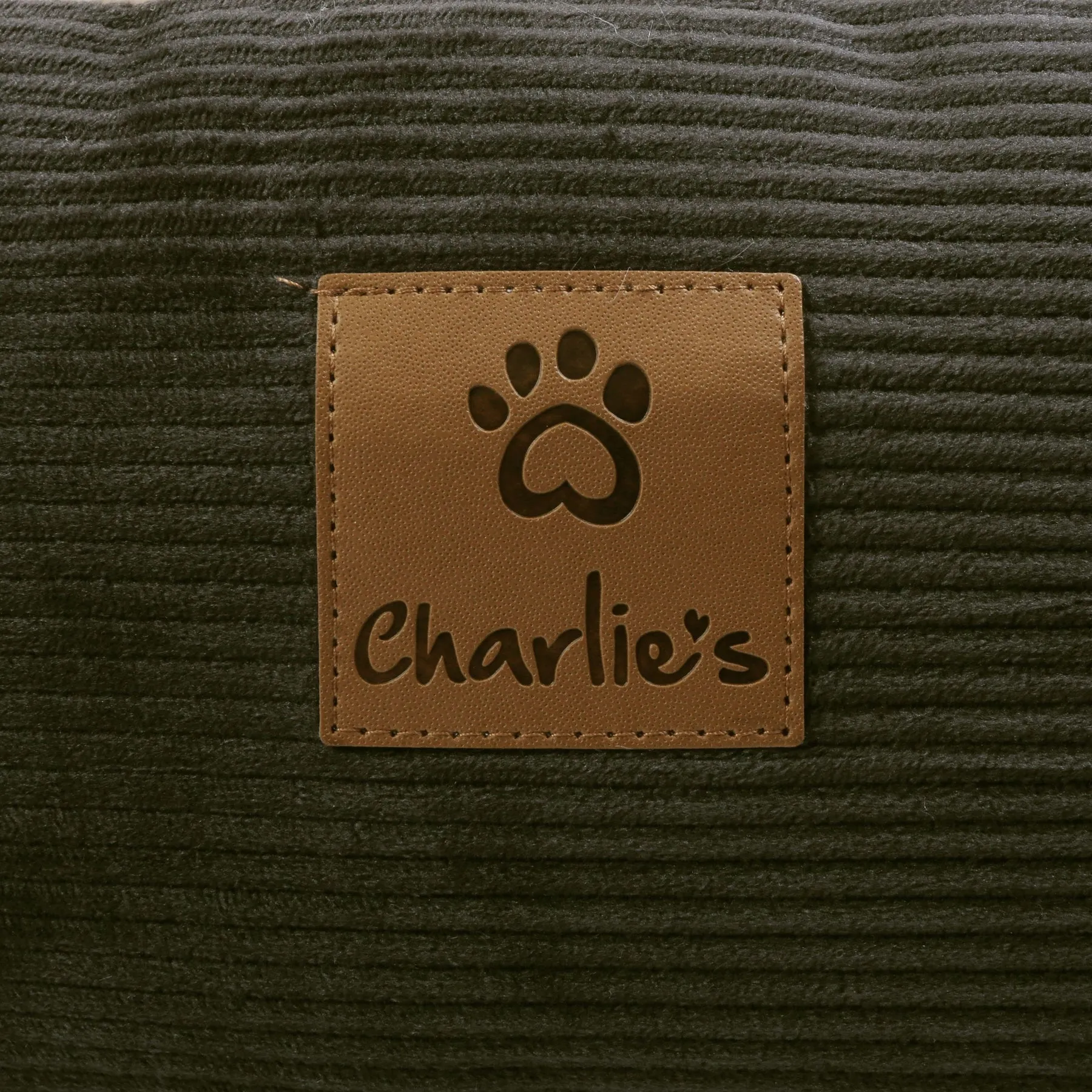Charlie's Snookie Hooded Corduroy Calming Dog Bed Olive Small