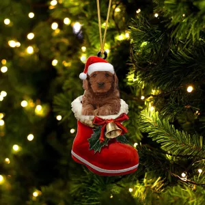 Cockapoo-In Santa Boot Christmas-Two Sided Ornament