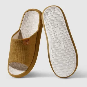 Couple Mute Linen Slippers with Soft Soles