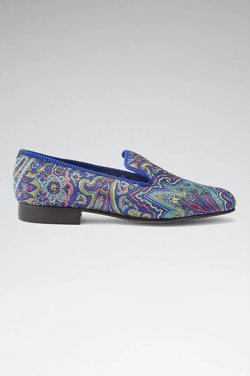 Crystal Paisley Silk Slippers