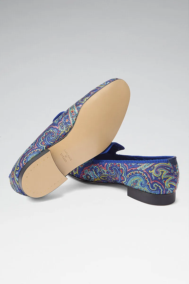 Crystal Paisley Silk Slippers