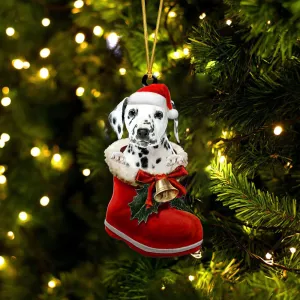 Dalmatian (1)-1-In Santa Boot Christmas-Two Sided Ornament