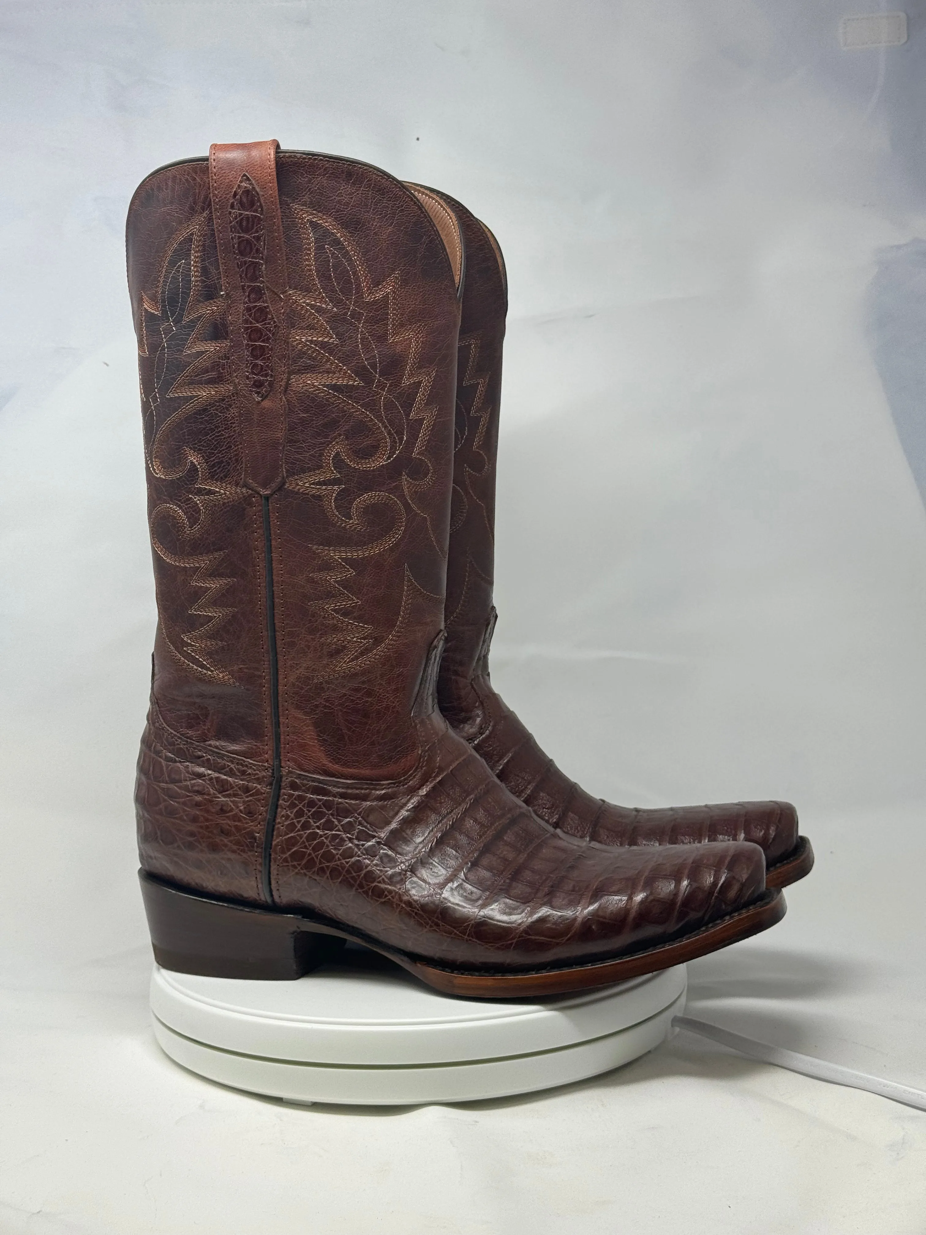 Dj2061 | Don Juan Boots Men's Caiman Belly Cigar Diamond Toe