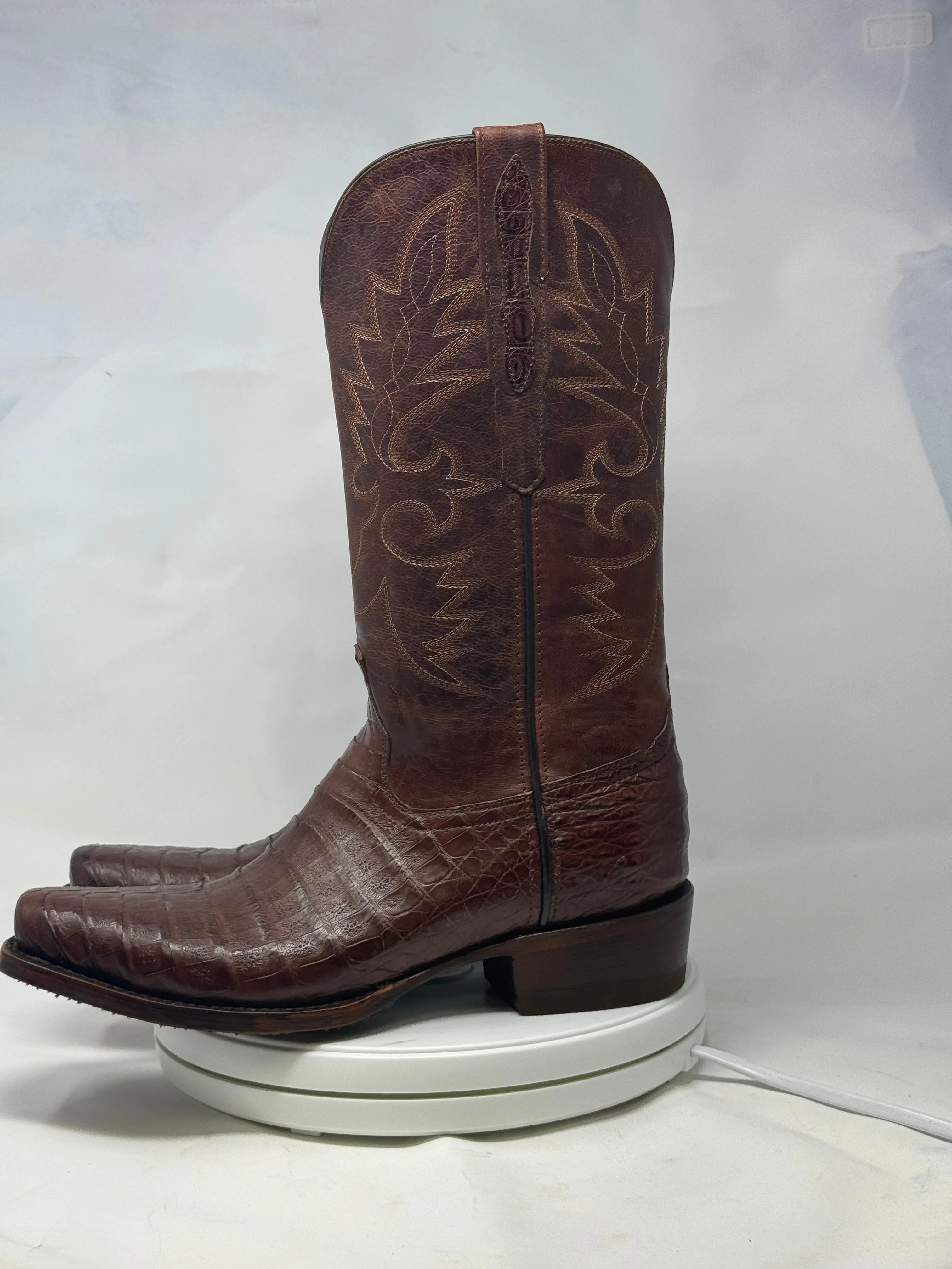 Dj2061 | Don Juan Boots Men's Caiman Belly Cigar Diamond Toe