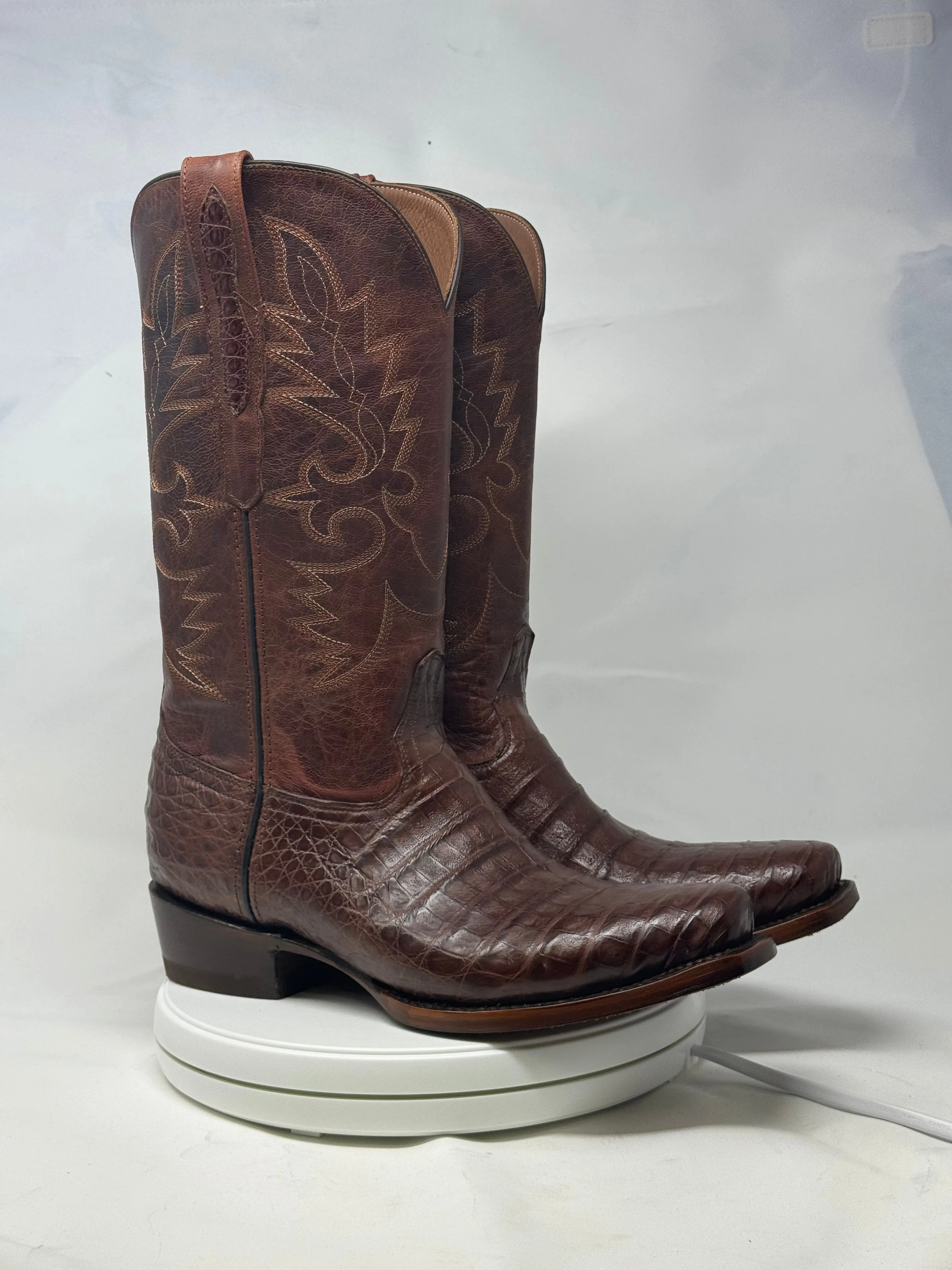 Dj2061 | Don Juan Boots Men's Caiman Belly Cigar Diamond Toe